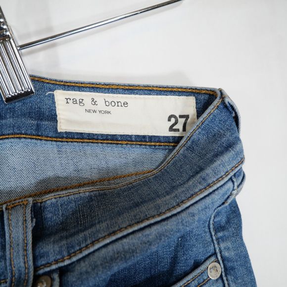 rag & bone Women's Medium Wash Ankle Skinny Jeans W1526K Frayed Hem Size 27 - Picture 14 of 16
